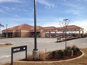 A TFCU Branch in the blue Oklahoma sky.