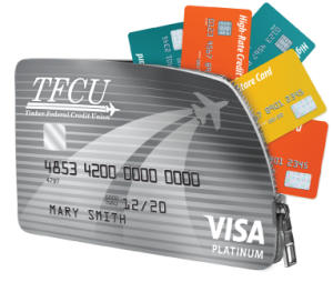 TFCU Platinum Card with other cards underneath